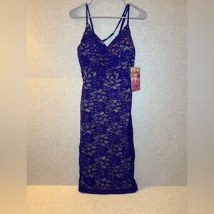 Emerald Sundae Plum Nude Juniors Lace Sequin Dress Size 3 NWT